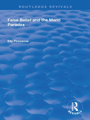 cover image of False Belief and the Meno Paradox
